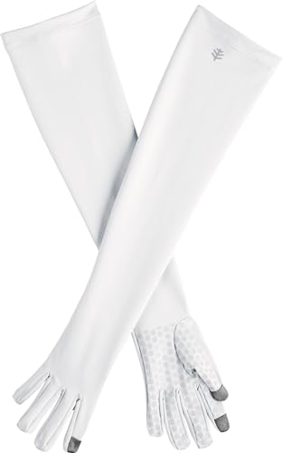 Coolibar Long Full Finger UV Sun Gloves - UPF 50+ Sun Protection - Culebra - color: White, size: Medium