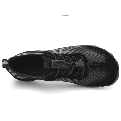 UBFEN Water Shoes for Men Women Quick Dry Swim Aqua Socks | Lightweight Barefoot-style Fit, Rubber Sole, Hiking, Fishing, Kayaking, Beach, Pool, Boating, Diving And Water-to-land Wear - color: H Black/Grey, size: 11 Women/9.5 Men