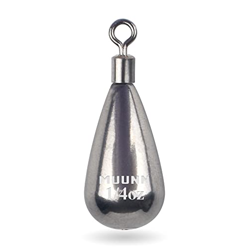 10 Pack Tungsten Free Rig Weights, Tear Drop Fishing Sinkers with Round Eye for Finesse Bass Fishing - color: Plain(Natural), size: 1/4oz - 5 Pack