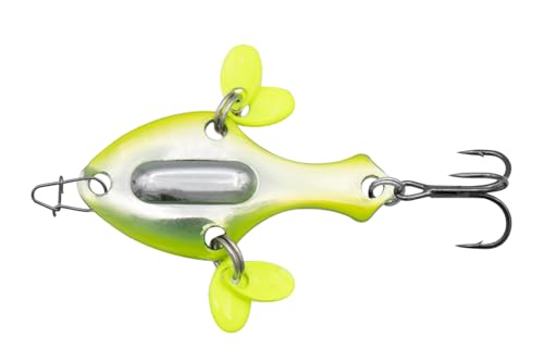 Eurotackle Spade Blade Flutter Rattle Spoon - color: Chartreuse, size: 1/4oz (1.5")