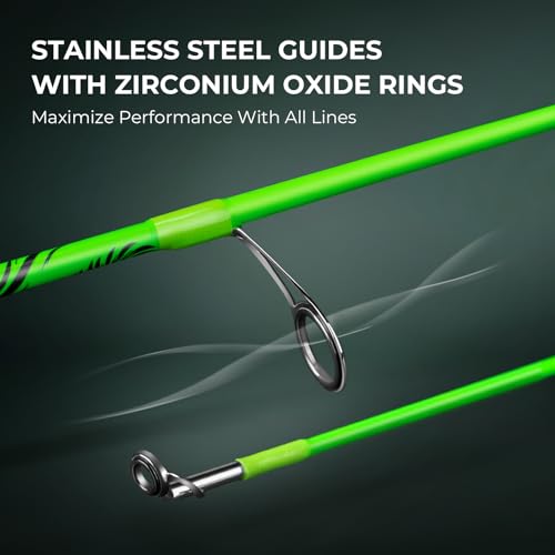 KastKing Zephyr Dual-Tip Fishing Rod and Reel Combo,Spinning & Baitcaster Combo,Dual Tips Section for Different Powers,IM6 Graphite 2-Piece Rod with Extra Tip,Sensitive & Powerful,Freshwater Fishing - style: Spin: 6'0''- L& Ml- Dual-tip Rod -2000 Reel(gre