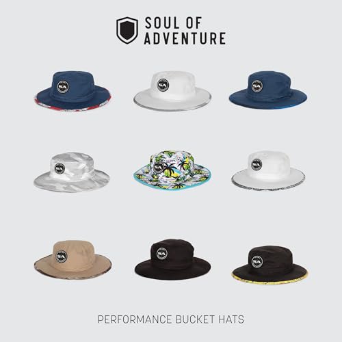 Soul of Adventure Bucket Hat | UV 50+ for Adults | Sun Protection with Adjustable Fit, Moisture-Wicking Fabric - color: Usa Military Camo