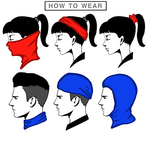 VCZUIUC Neck Gaiter Face Cover Mask Balaclava for Men and Women - color: 9pcs Black-2, size: One Size