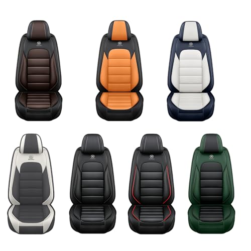 Car Seat Covers for Kia K5 2021-2026, Premium Nappa Leather, Waterproof, Anti-Slip, Full Coverage, Airbag Compatible, Breathable, All-Weather, Easy Install (5 Seats, Black&Coffee) - color: 5 Seats - Black&Coffee, size: Kia K5 2021-2026