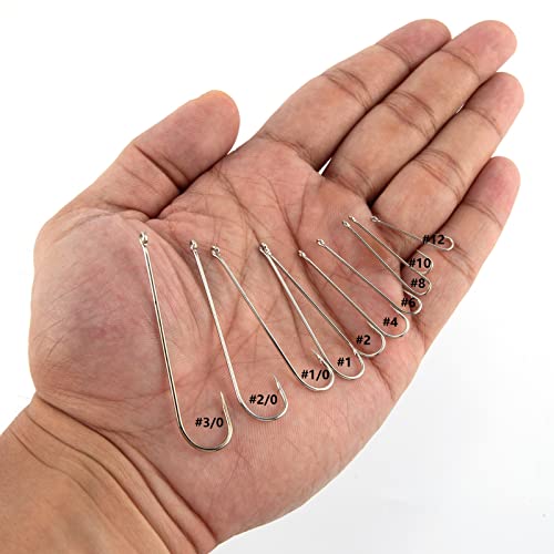 Dr.Fish 100 Pack Aberdeen Hooks Freshwater Fishing Hooks, Extra Long Shank Light Wire, Crappie/Bass/Bream/Bluegill/Panfish Fishing - size: #8-100 Pack