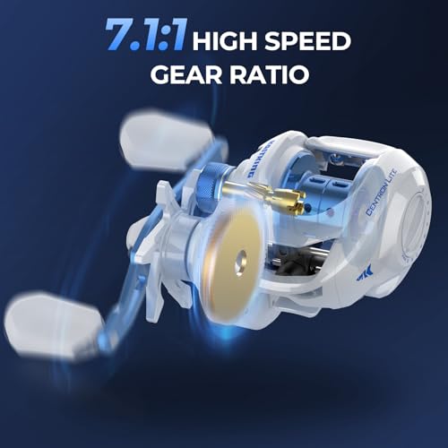 KastKing Centron Lite Fishing Rod and Reel Combo, IM6 Graphite 2Pc Blanks, Stainless Steel Guides with Ceramic Rings, Contoured EVA Handles & Fighting Butt, Split or Full Rear Handle Design, 13 Models - style: Cast-7'0" Medium Heavy- Right Handed-2pcs
