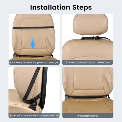 Viaviat Car Seat Protector Large Kick Mat 2 Pack Durable Water Resistant Auto Seat Back Covers with 2 Mesh Pockets Protection Against Dust Mud Scratches (Dark Gray, 2-Pack) - color: Dark Gray