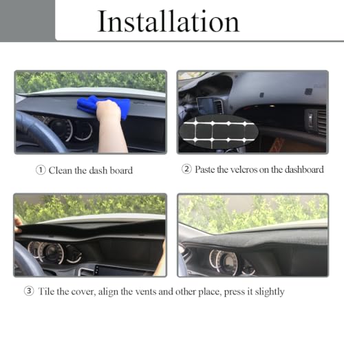 Dash Cover Mat Custom Fit for Toyota Prius with Sensor Cutout,Dashboard Pad Cap Carpet Protector (Black) K218 - color: Black