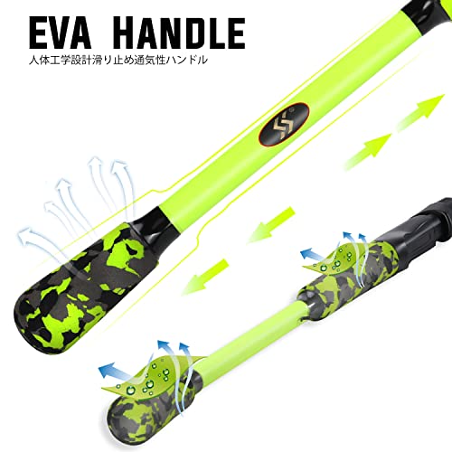 Sougayilang IM7 Graphite Fishing Rod – 2-Piece Casting & Spinning, Medium/Medium Heavy Power, Stainless Steel Guides with Zirconium Rings, EVA Handle & Hook Keeper for Bass, Trout, Walleye, Catfish - color: green, size: Cast-7'10''-2pcs-MH