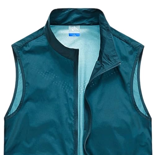 Fishing Vest - Fishing Vests for Men Zip Up Lightweight Sleeveless Utility Jackets Quick Dry Outwear Vests with Pockets - color: 01# Blue, size: Medium