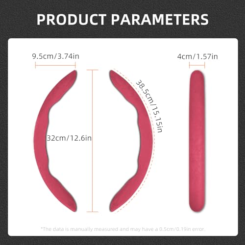Suede Thin Car Steering Wheel Cover, 3 Piece, Fits 14-16 inch Round Steering Wheels, Red - color: Red, size: 3pcs: Fits Round Steering Wheels