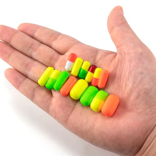 Dr.Fish 30 Pack Fishing Rig Floats Pompano Floats Walleye Rig Lure Making Accessories Surf Fishing Foam Snell Bobbers - color: Green+Chartreuse, size: Large-2/3*2/5"