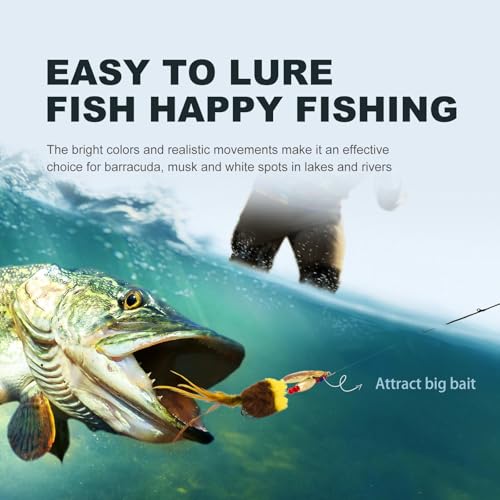 Pike Musky Walleye Fishing Lure Spinnerbait with Feathered Hooks Rooster Tail Fishing Lures Spoon Lures Baits with Tackle Box - color: Style A-Red
