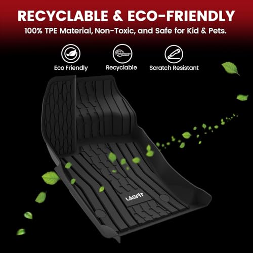 LASFIT Floor Mats for 2019-2023 Lincoln Nautilus & 2016-2018 Lincoln MKX, Custom Fit Full Coverage TPE Floor Liners, All Weather Front Rear Set, Black - size: 2016-2018|For MKX|2019-2023|For Nautilus|Floor Mat