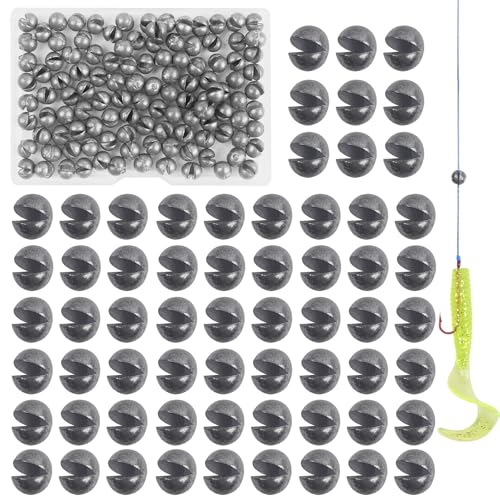 Split Shot Fishing Weights, 100pcs Round Split Shots Fishing Sinkers Removable Egg Weights Sinkers Clip On Weight Fish Line Sinker Tackle for Saltwater Freshwater - size: 2.5g-100pcs