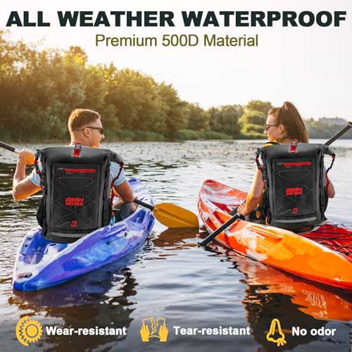 OSAH DRYPAK Waterproof Backpack Dry Bag 25L/35L/55L/85L – Heavy Duty Roll-Top Hiking Backpack Sack Keeps Gear Dry for Travel, Kayaking, Boating, Camping, Rafting and Fishing - color: Black Red, size: 85L