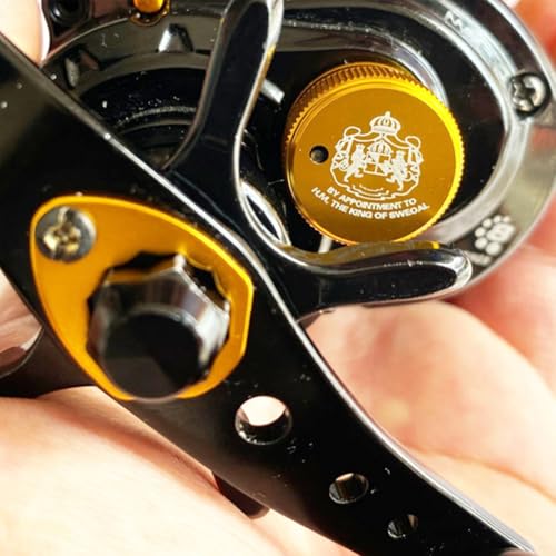 Spool Tension Mechanical Brake Knob for ABU-3/3.5/4/P5 Series, Spool Mechanical Aluminum Alloy Brake Knob with internal sound baitcast reel, Fish Reel Fishing Supplies(black gold) - color: black gold