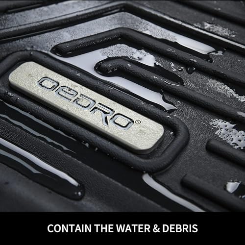 OEDRO Floor Mats Fit for 2019-2020 Hyundai Santa Fe Limited/SE/SEL/SEL Plus/Ultimate 5 Passenger, TPE All-Weather Custom Fit Floor Liners for Santa Fe Accessories, 1st and 2nd Row Car Mats Set, Black - style: 2019-2020 1st & 2nd