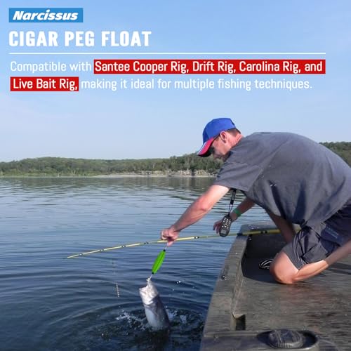 Narcissus Fishing Slotted Peg Float – Slip Bobbers for Fishing, Catfishing Tackle, Fishing Bobbers for Bass, Santee Rig, Easy Line Insertion, No Threading - color: 9pcs-2.5in