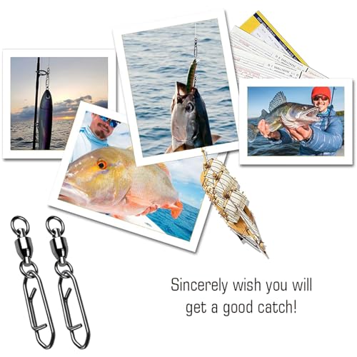 AMYSPORTS High Strength Snap Swivels Stainless Bearing Rolling Fishing Swivel Freshwater Snap Swivels Fishing Clip Steel Black Nickel - size: Size 7+XL (177lb) 25 pcs