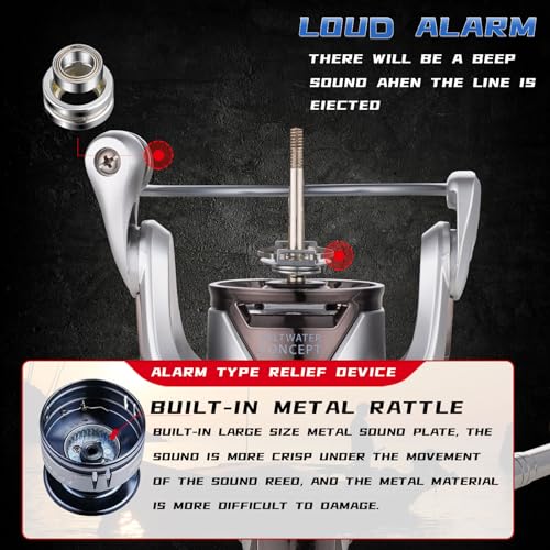 Saltwater Spinning Reel,13+1BB Ultra Smooth Saltwater Fishing Reels,Powerful Carbon Drag,CNC Aluminum Spool & Handle - color: silver&blue, size: 2000