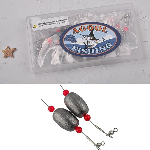 Carolina Rig Catfish Rig Saltwater Bottom Surf Fishing Rigs Flounder Rigs Wire Leaders with Egg Sinkers for Flounder Catfish Grouper Striped Bass Drum Redfish Fishing - size: 1.5 oz_4pcs