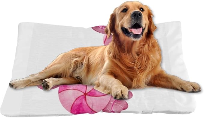 Christmas Candy Pink Pet Bed Pad Non Slip Waterproof Bottom Dog Winter Mat Chew Proof Cat Bed Mats Washable Dog Sofa Mat Multi Scenario Pet Supplies 24× 18 Inch
