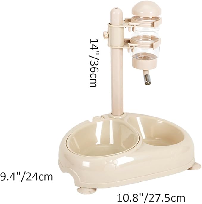 Automatic Feeders Portion Control Water Food Dispenser Bowl Lift Drinking Fountain Dog Cat White-Non Slip Advance