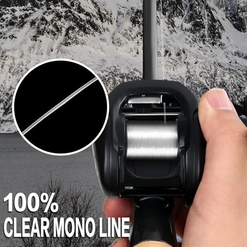 UANTA Monofilament Fishing Line, Superior Abrasion Resistance Mono Line, Ultimate Saltwater Fishing Line Leader Materials, 2025 New Fishing Line Unique Camo Design - color: CLEAR, size: 6LB(1200YDS)