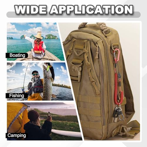 PATIKIL Coiled Lanyards with Buckle Retractable Safety Ring and Quick Release Detachable Buckle for Fishing Equipment - color: Black, size: 40 Inch
