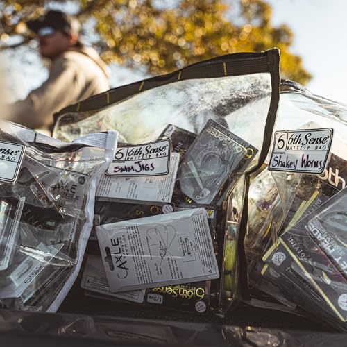 6th Sense BaitZip Pro Bags – Durable Clear Tackle Organizers with Gusseted Bottom & YKK Zippers (Salmon, 15"x13") - color: Salmon, size: 15"x13"