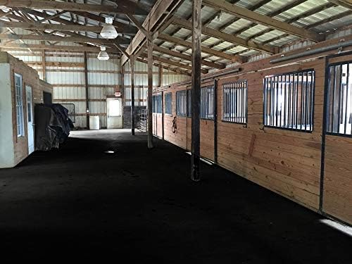 American Floor Mats - Heavy Duty Stall Tiles - Stable/Horse Tiles - Thick, Durable Rubber Flooring Solid Black 12' x 20' Set 3/4" Thick (60 Tiles Total)