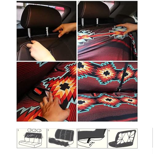 Forchrinse 15Pack Sea Turtle Car Accessories Set Hawaiian Hibiscus Car Seat Cover Full Set+Steering Wheel Cover+Car Trash Can+Seatbelt Cover+Coaster+Keychain - color: Sea Turtle Hibiscus