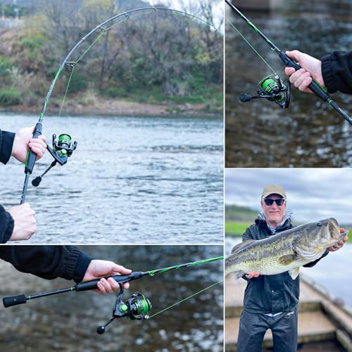 One Bass Fishing Rod, Lightweight Graphite Spinning & Casting Rod with Super Polymer Handle - color: Spinning Rod, size: 7'0"
