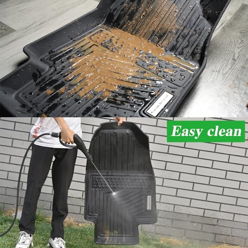 Floor Mats & Trunk mat For 2013-2019 2020 Nissan Pathfinder 2013 Infiniti JX35 2014-2020 Infiniti QX60 TPE All Weather Protection 3 Rows Car Floor Liners & Cargo Liners With Velcro Backrest - size: 2-1320PathfinderALMB