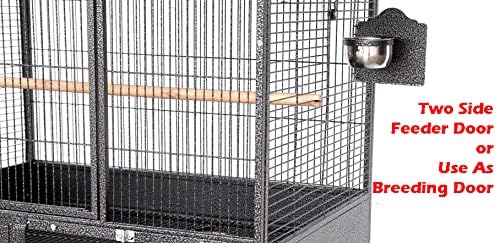 Extra Large Heavy Duty Three Stackers Breeding Breeder Parrot Amazon African Grey Aviary Bird Flight Cage Side Doors with Rolling Wheels 36" L x 24" W x 79" H