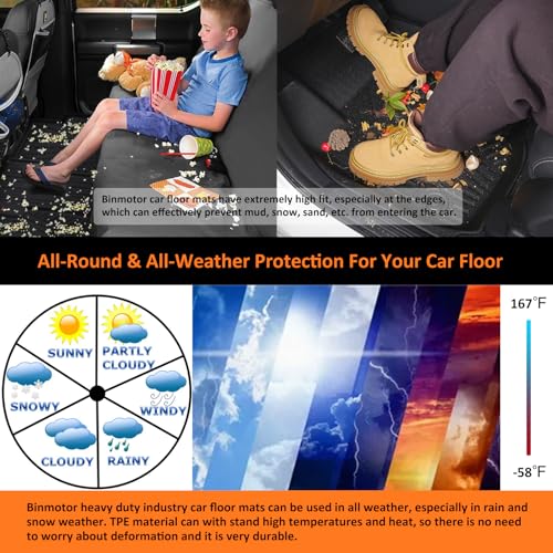 Binmotor-All Weather Floor Mats for 2015-2021 Volkswagen VW Golf/Golf Alltrack/Golf GTI/Golf R/Golf Sportwagen MK7,1st & 2nd Row Set,TPE Liners for Golf MK7 Accessories - style: 1) Car Mats for VW Golf MK7 (2015-2021)