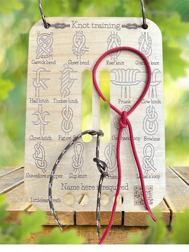 Learn Knot Training Board with Rope Learning Knot Tying Kit Learn to Tie Knots Kit for Adults Beginner How to Knot Advised Fishing Backpacking Hiking Outdoor Camping Gear Knots Game Cards Guide - color: 2PC