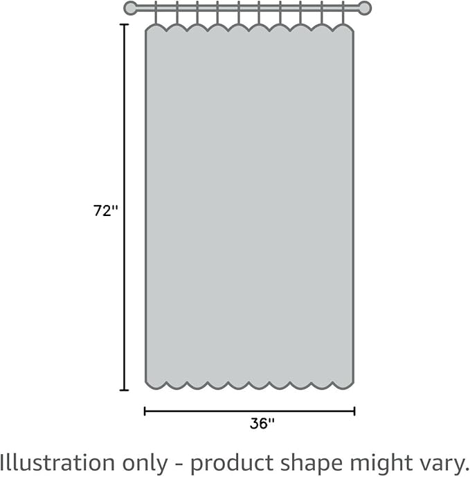 MitoVilla Boho Small Stall Fabric Shower Curtain 36 x 72, Ivory Half Size Narrow Polyester Linen Tassel Cloth Shower Curtains for Chic Modern Farmhouse Country Bathroom Decor
