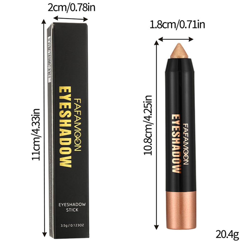 Monochrome Cream Glitter-Shimmer Eye Shadow Stick Palette makeup | 2-in-1 Eyeshadow & Eyeliner Pencil for Women | Waterproof, Vegan & Cruelty-Free | Sombras Para Ojos | 06 Shimmer Dark Brown