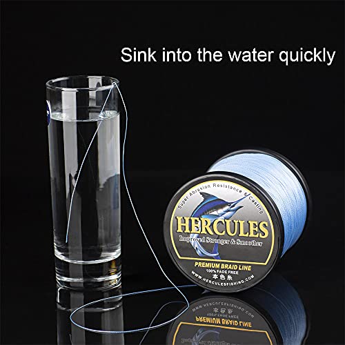 HERCULES Braided Fishing Line, Not Fade, 109-2187 Yards PE Lines, 4 Strands Multifilament Fish line, 6lb - 100lb Test for Saltwater and Freshwater, Abrasion Resistant - color: Brown, size: 15lb (6.8kg)-0.16mm-2187Yds (2000m)-4S
