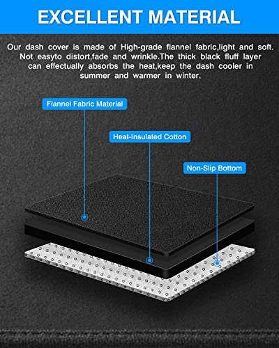 Autorder Dashboard Cover Mat for 2014-2018 Chevy Chevrolet Silverado/GMC Sierra 1500, 2015-2019 Silverado/GMC Sierra 2500HD 3500HD Accessories Dash Cover Flannel Sunshade Glare UV Rays Protector - size: 2014-2018 Silverado