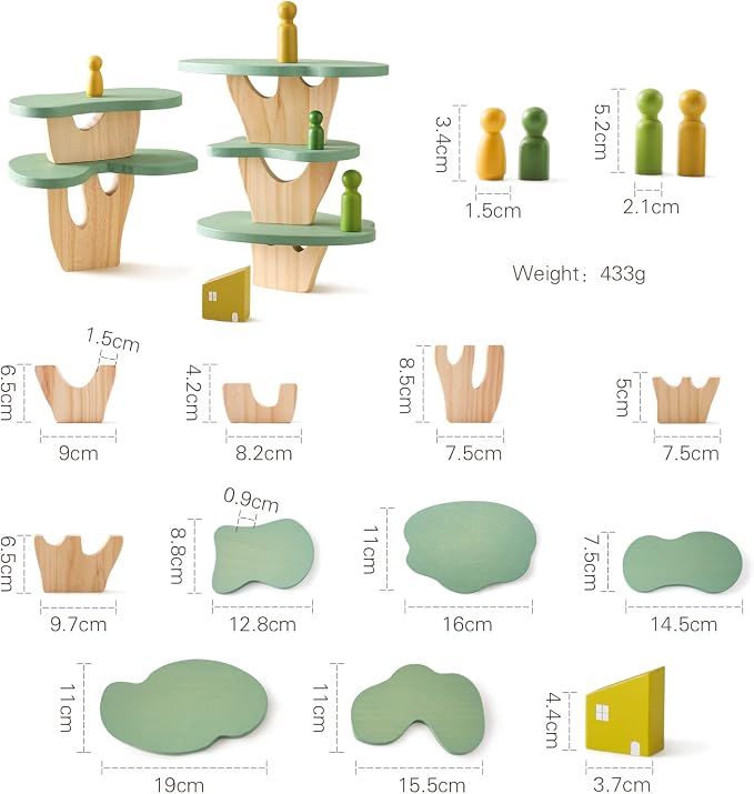 WOODEN TEETHER Wooden Tree Toy Pack of 15 Wood Forest Sensory Toys for Boys and Girls Educational Montessori Toys for Preschool Kids