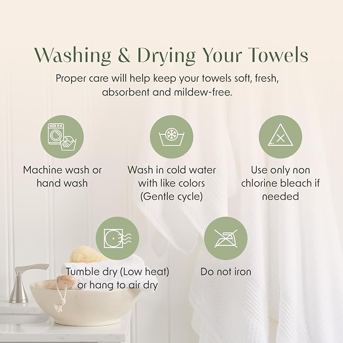 Springtree Home Blue Bath Towels Set of 4 | Classic Hotel Bath Towels | 100% Combed Cotton | Absorbent Quick-Dry Towels for Bathroom | Oeko-TEX® Standard 100 Cotton | Cynewski Collection - Blue Fog