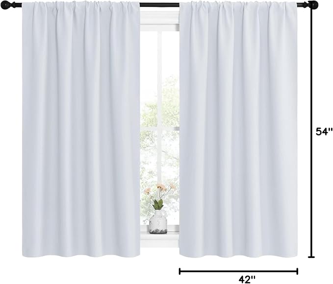 NICETOWN Greyish White Window Curtain Panels