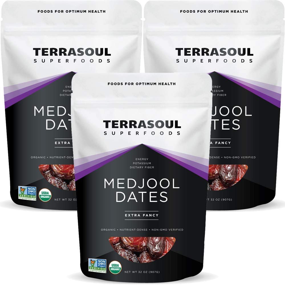 Terrasoul Superfoods Organic Medjool Dates, 2 Lbs - Soft Chewy Texture | Sweet Caramel Flavor | Farm Fresh