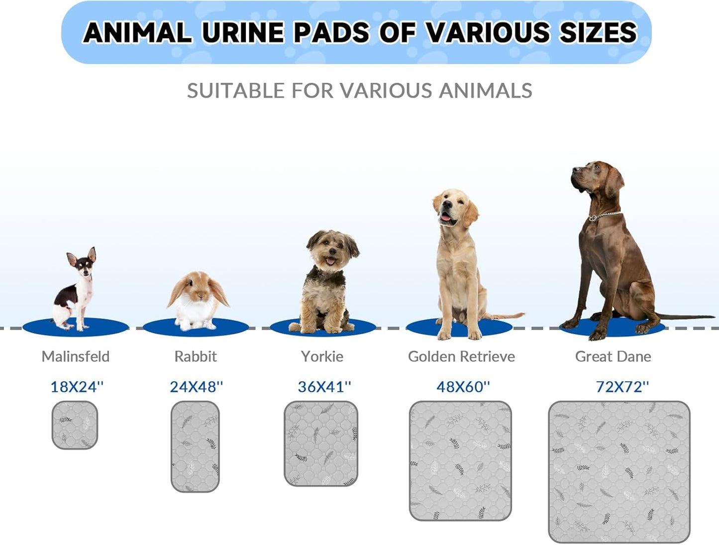 Sunheir Washable Pee Pads for Dogs 2-Pack Reusable Puppy Pads Pet Training Pads, Waterproof Dog Pee Pads for Crate, Whelping Pad, Non-Slip Protects Against Urine Leakage (Leaves - Light Grey, 31x36)