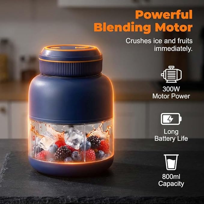 Portable Juicer Blender Cup, 2026 New 44oz Portable Wireless Juicer Cup for Shakes and Smoothies, Household Appliances Juicers Personal Blender for Fruits & Vegetables (Blue 44oz)