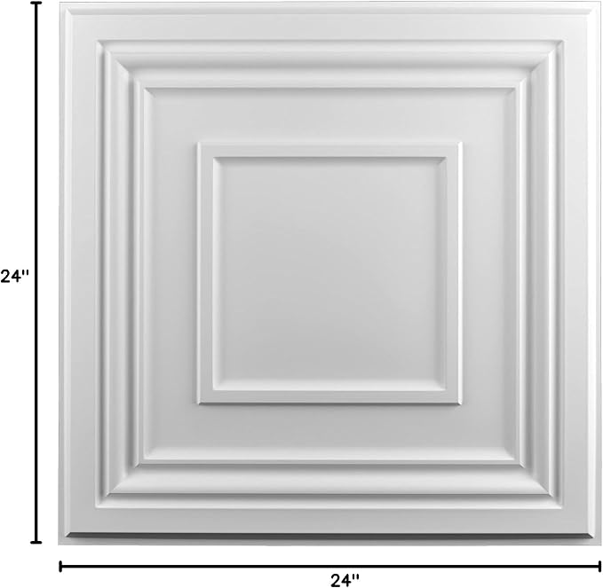 Art3d Drop Ceiling Tiles 24x24in., Wainscoting Panels Glue Up 2ft x 2ft