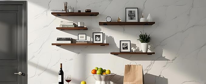 2 Pack - 12 inch Black Hidden L Shelf Bracket Iron Floating Shelf Brackets